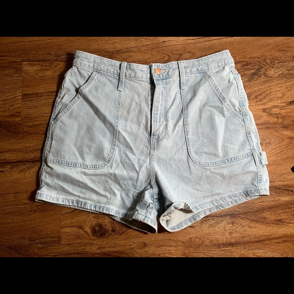 High rise utility Jean shorts